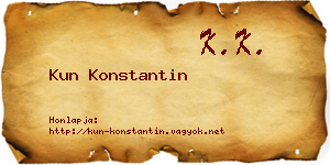 Kun Konstantin névjegykártya